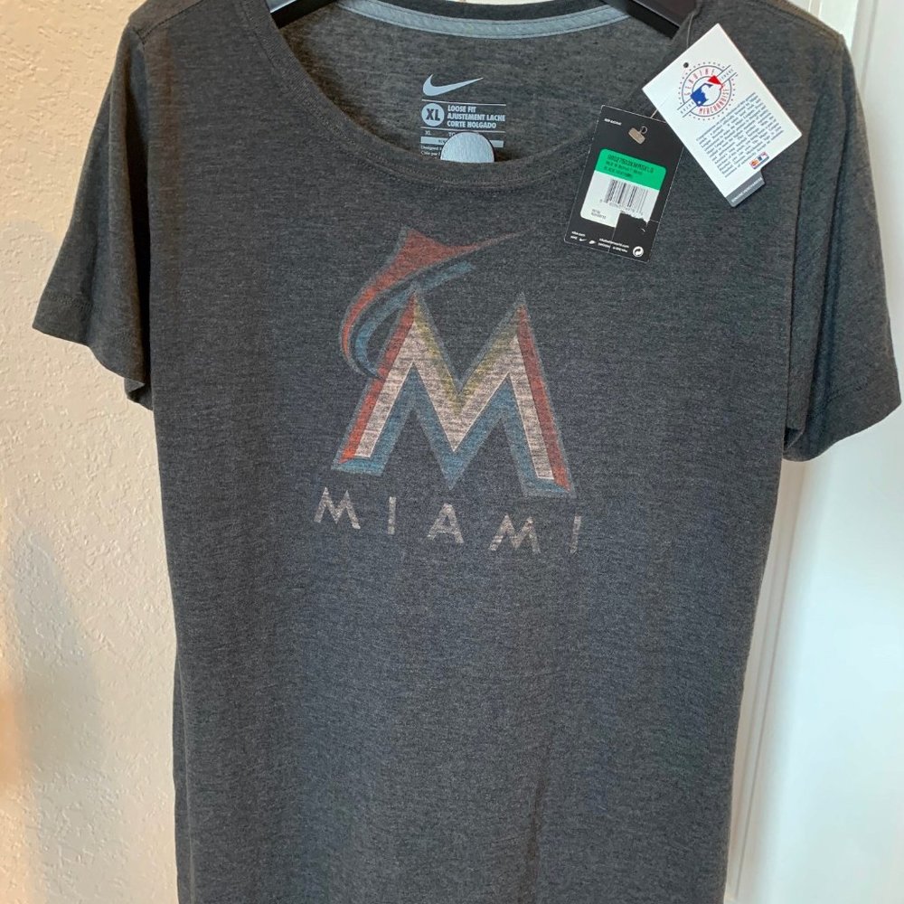 SALE! Nike Miami Marlins Boyfriend Women Tshirt.